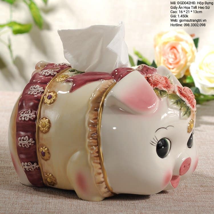 HỘP ĐỰNG GIẤY ĂN HỌA TIẾT HEO SỨ